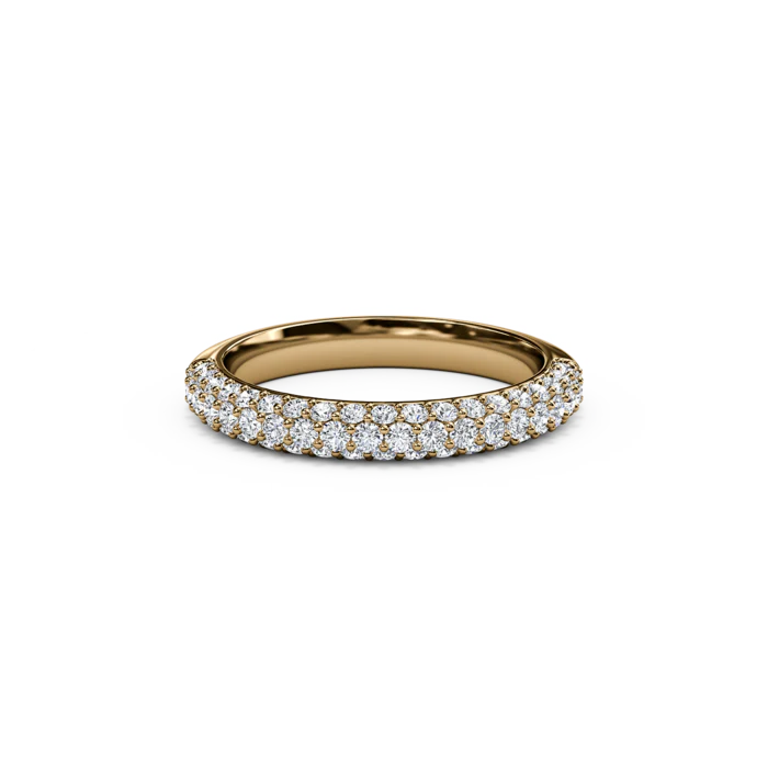The Studio Collection Yellow Gold Multi-Row Diamond Prong Set Wedding Band