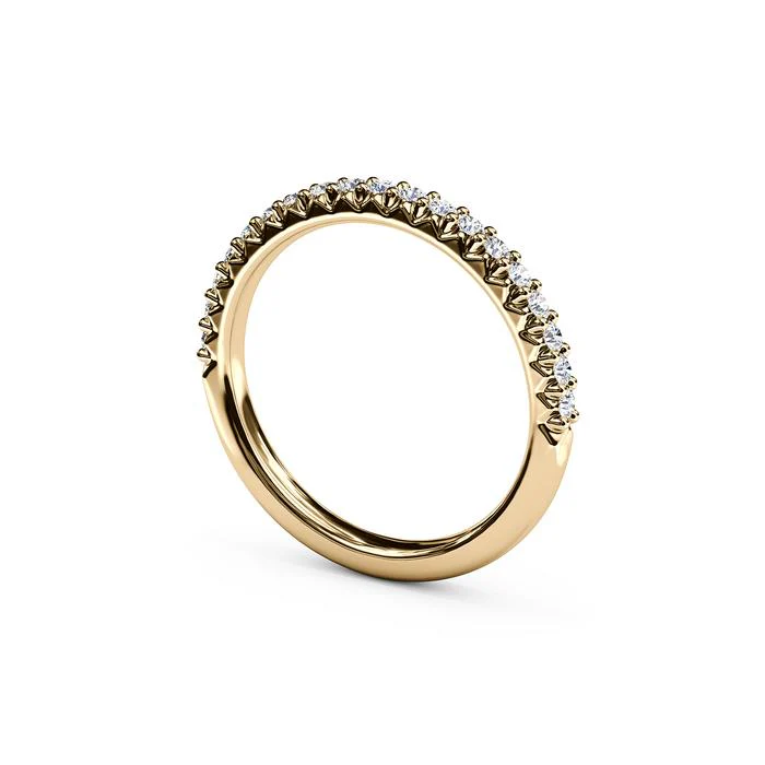 The Studio Collection Yellow Gold Prong Set Diamond Wedding Band - Image 2