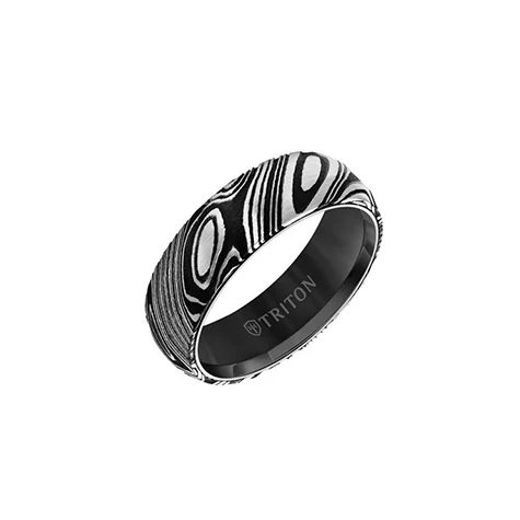 Triton Men's 7mm Damascus Band