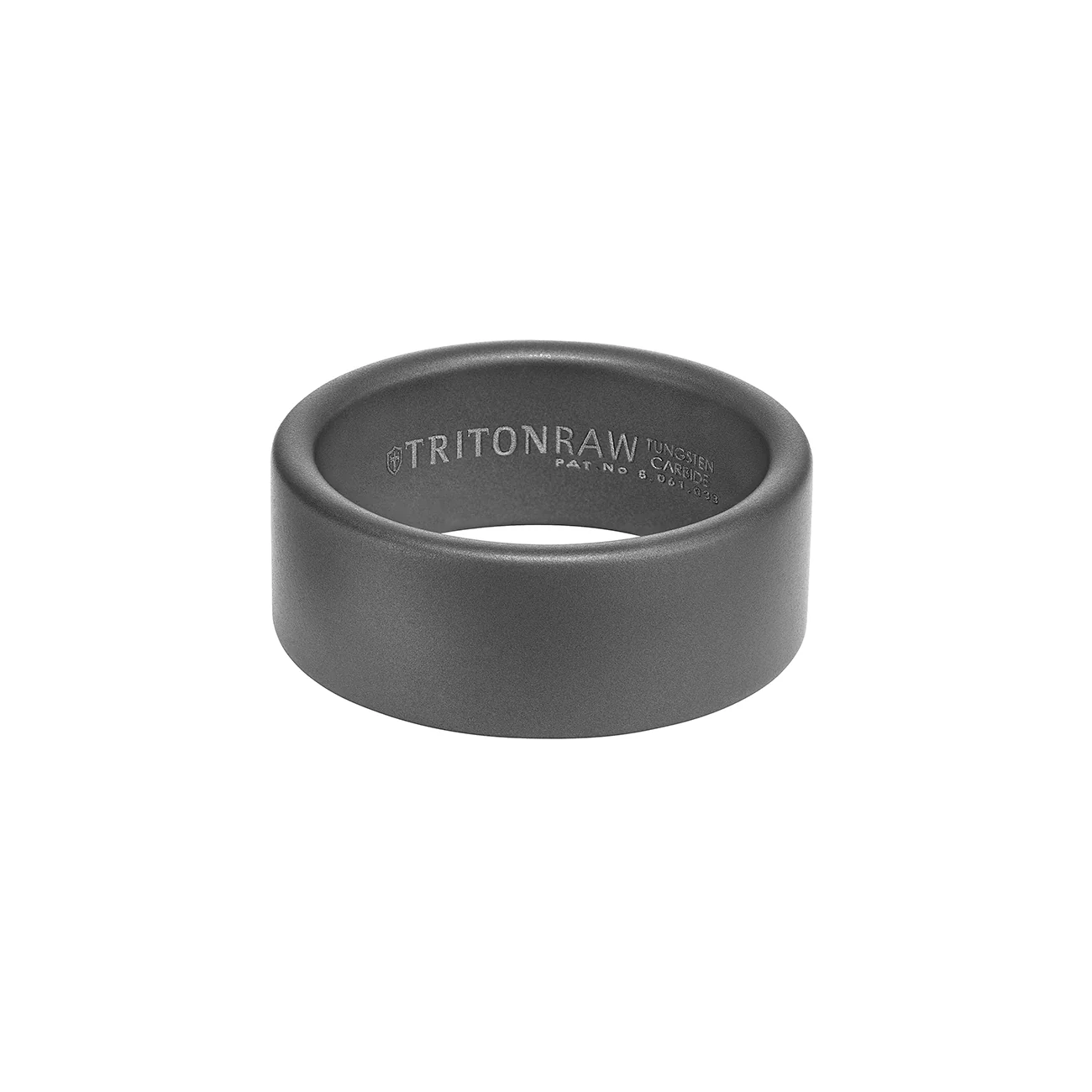 Triton RAW Men's 9mm Grey PVD Tungsten Smooth Edge Wedding Band - Image 3
