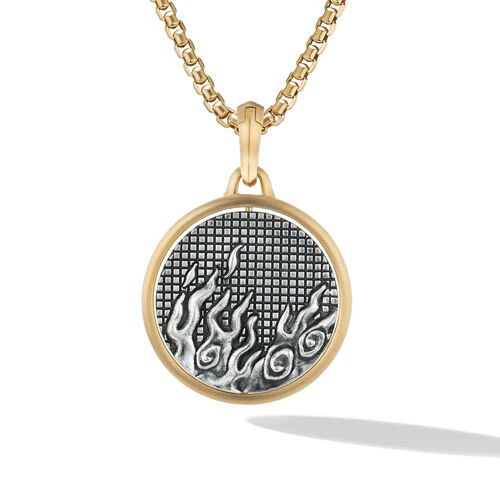 Water and Fire Amulet Enhancer in Silver and Yellow Gold - Image 2