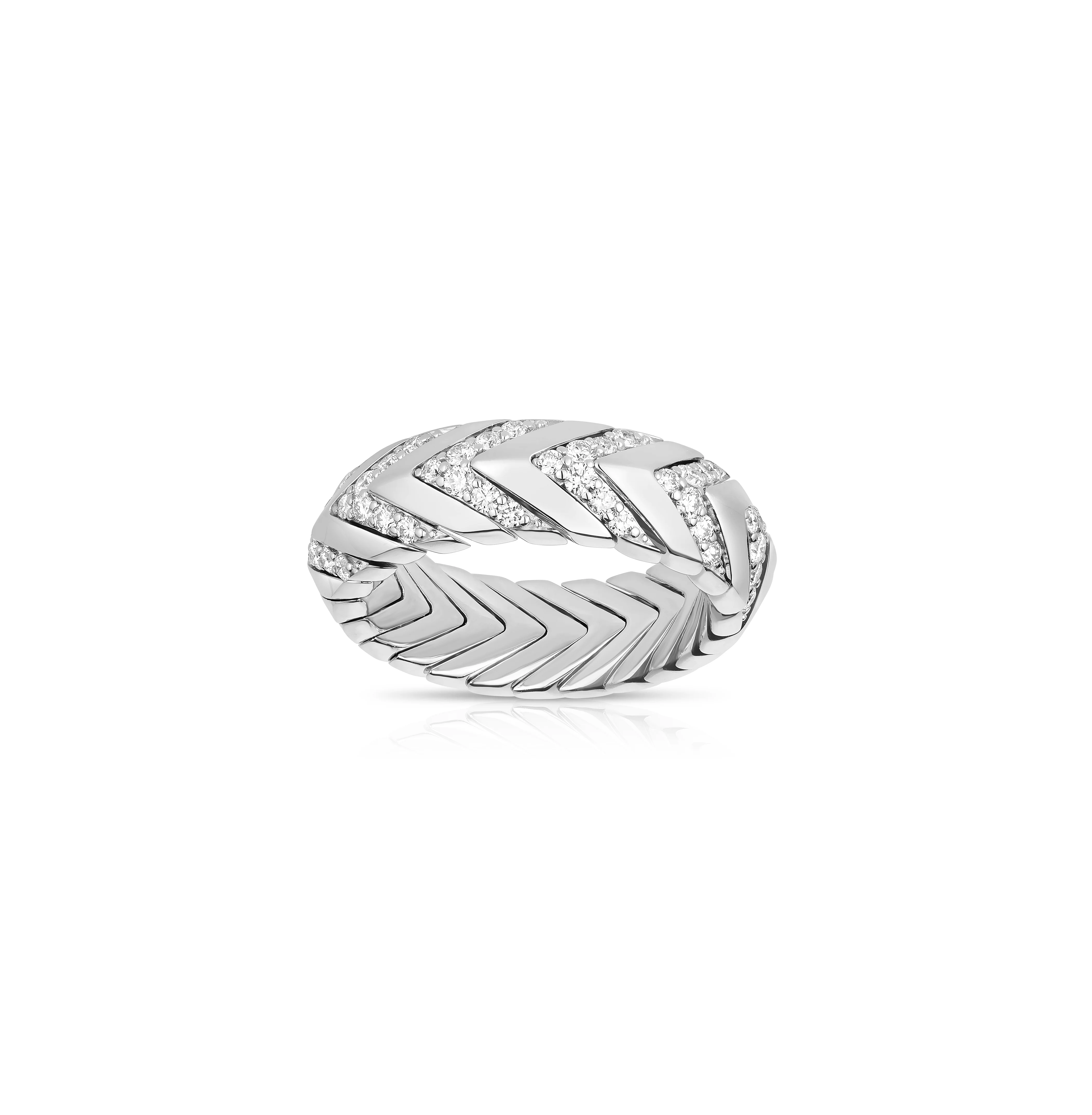 Sabel Collection White Gold Diamond Chevron Stretch Band