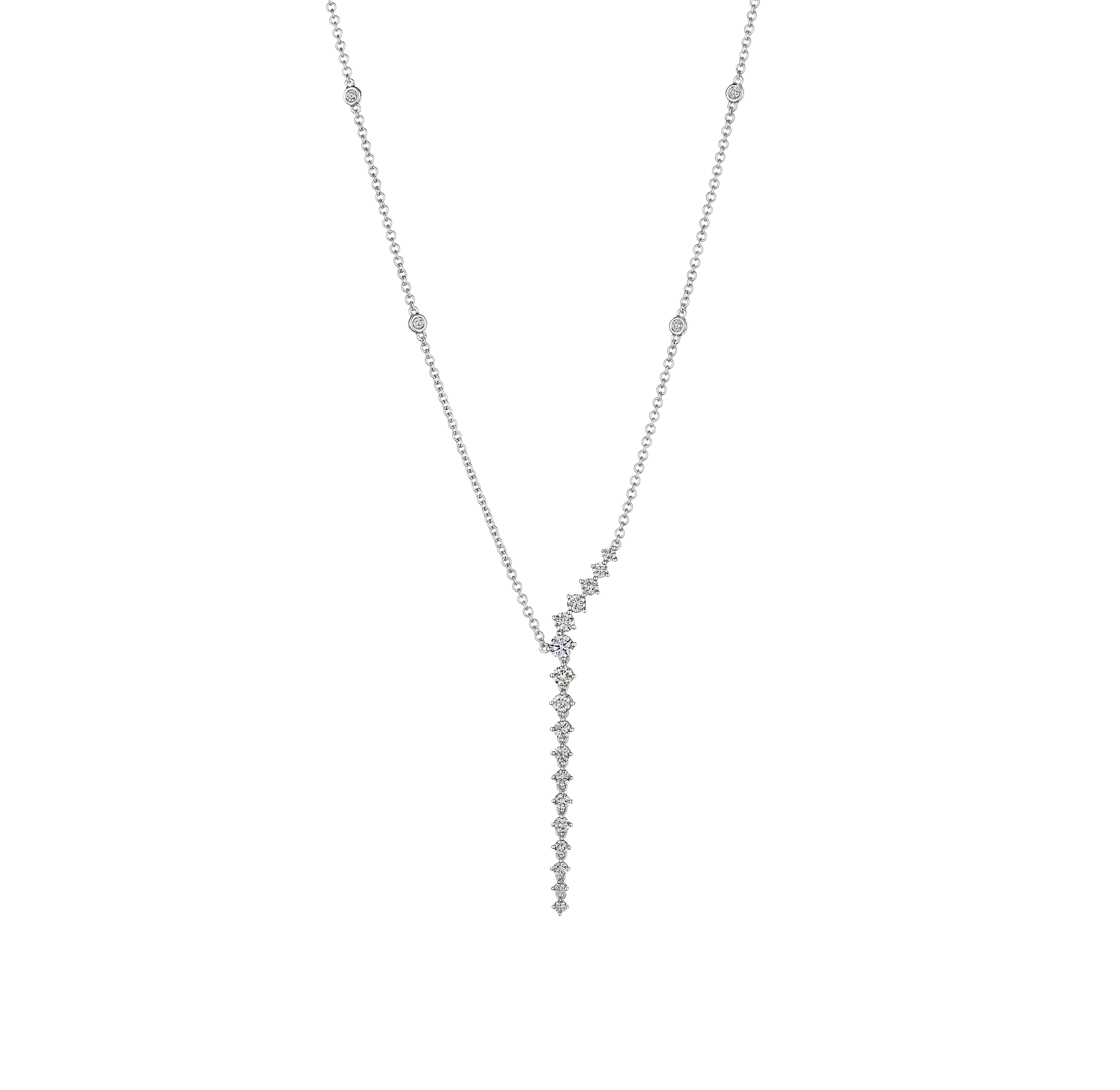 Sabel Collection White Gold Diamond Dangle Necklace