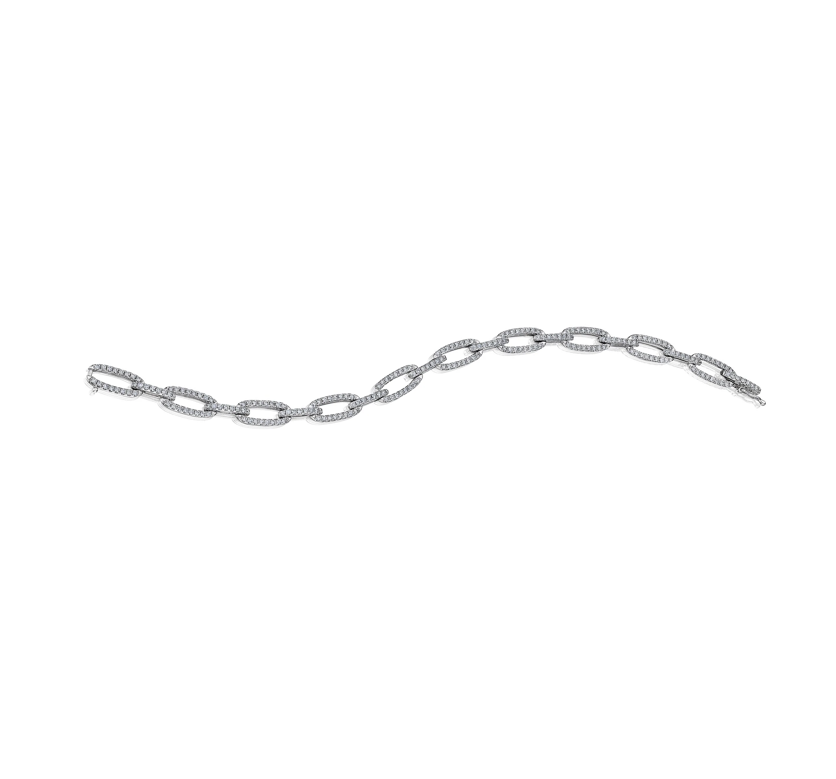 Sabel Collection White Gold Diamond Link Bracelet