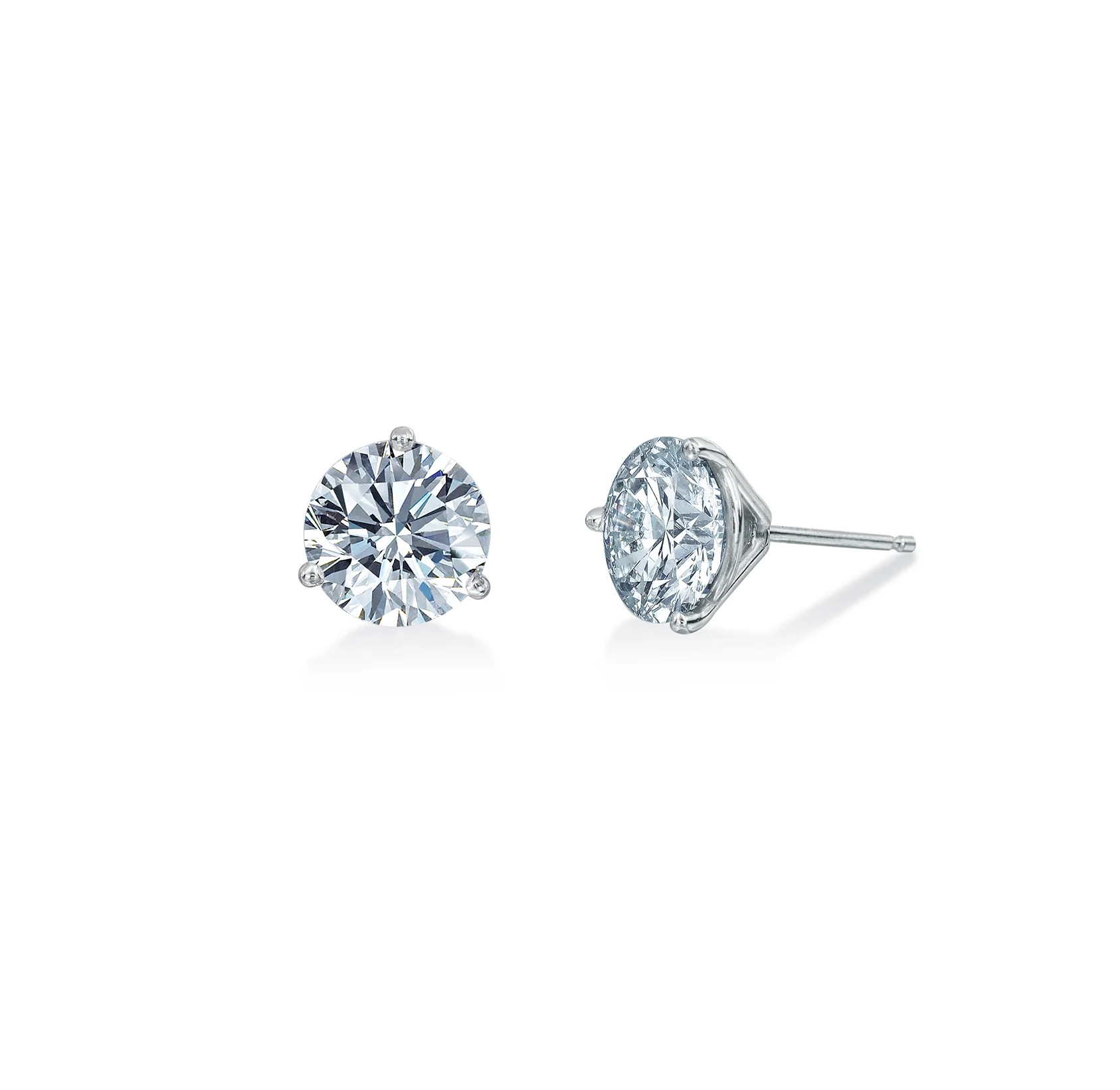Sabel Collection White Gold Diamond Stud Earrings - Image 2