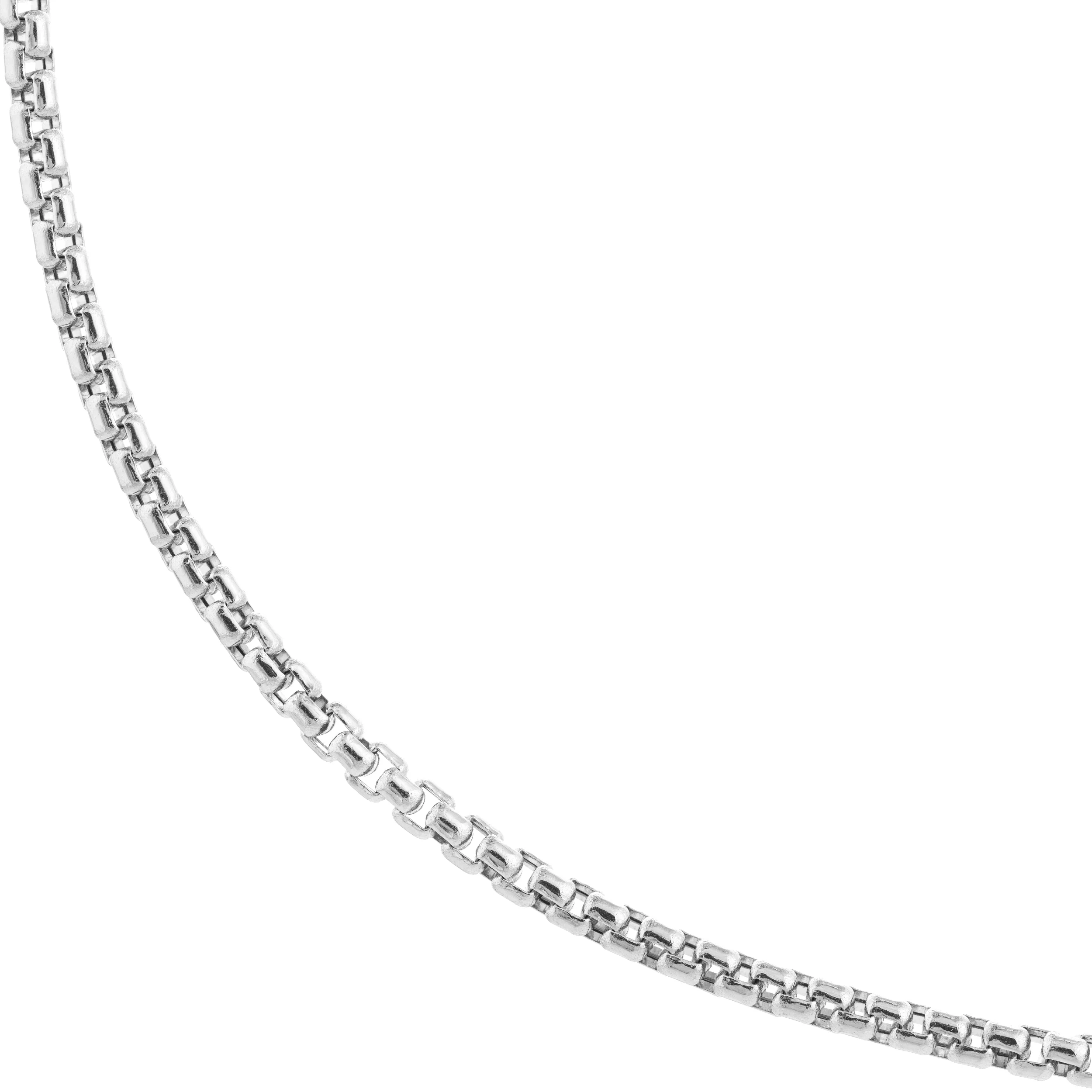 Sabel Collection White Gold Hollow Box Chain, 30" - Image 3
