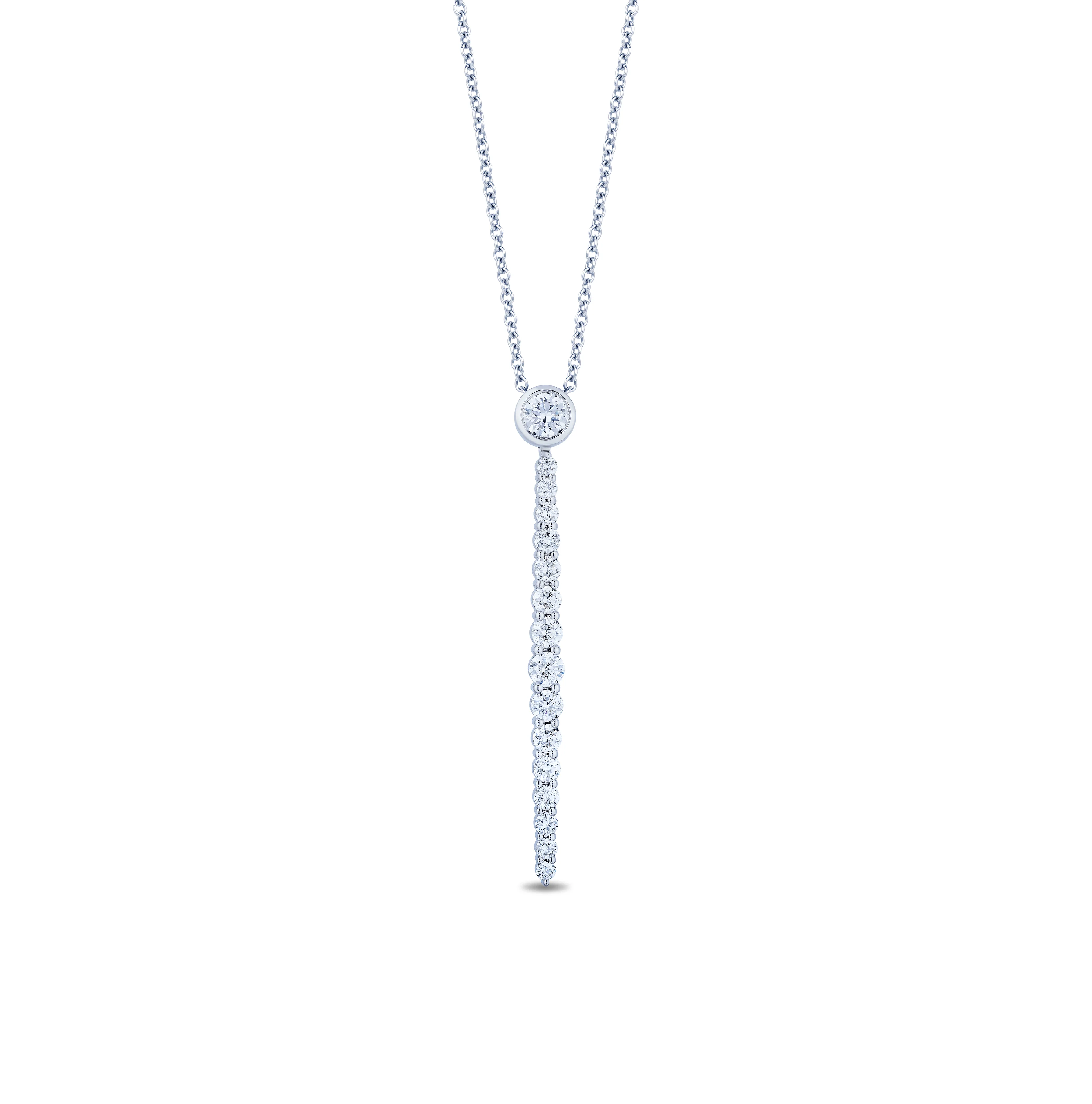 Sabel Collection White Gold Large Single Bar Drop Diamond Pendant
