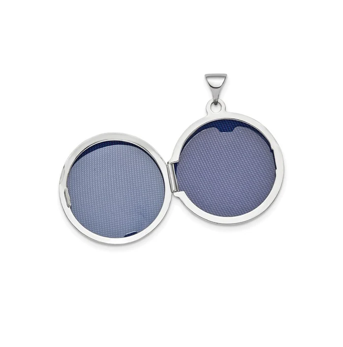 Sabel Collection White Gold Polished Round Locket - Image 2