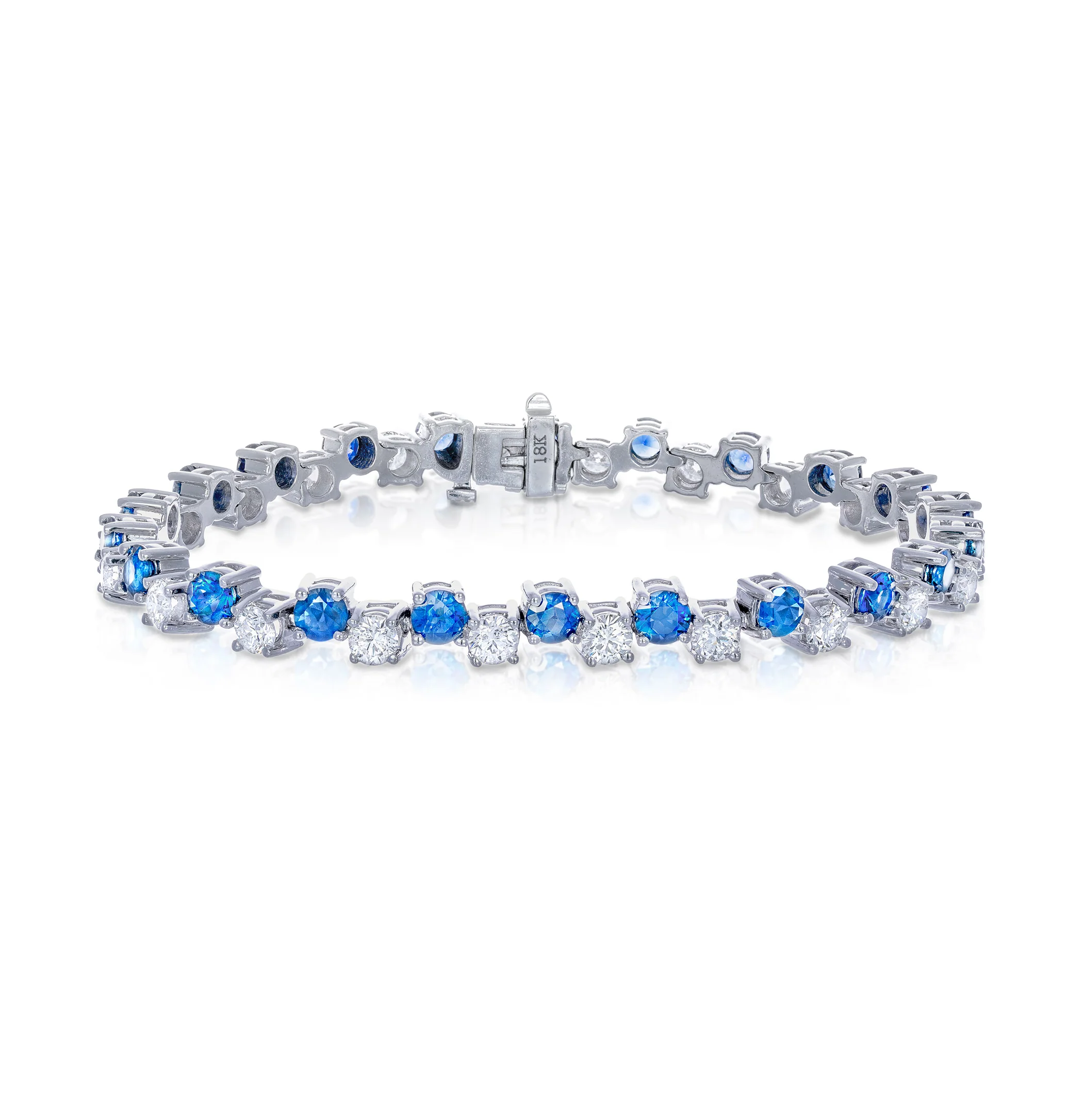 Sabel Collection White Gold Sapphire and Diamond Zig-Zag Bracelet