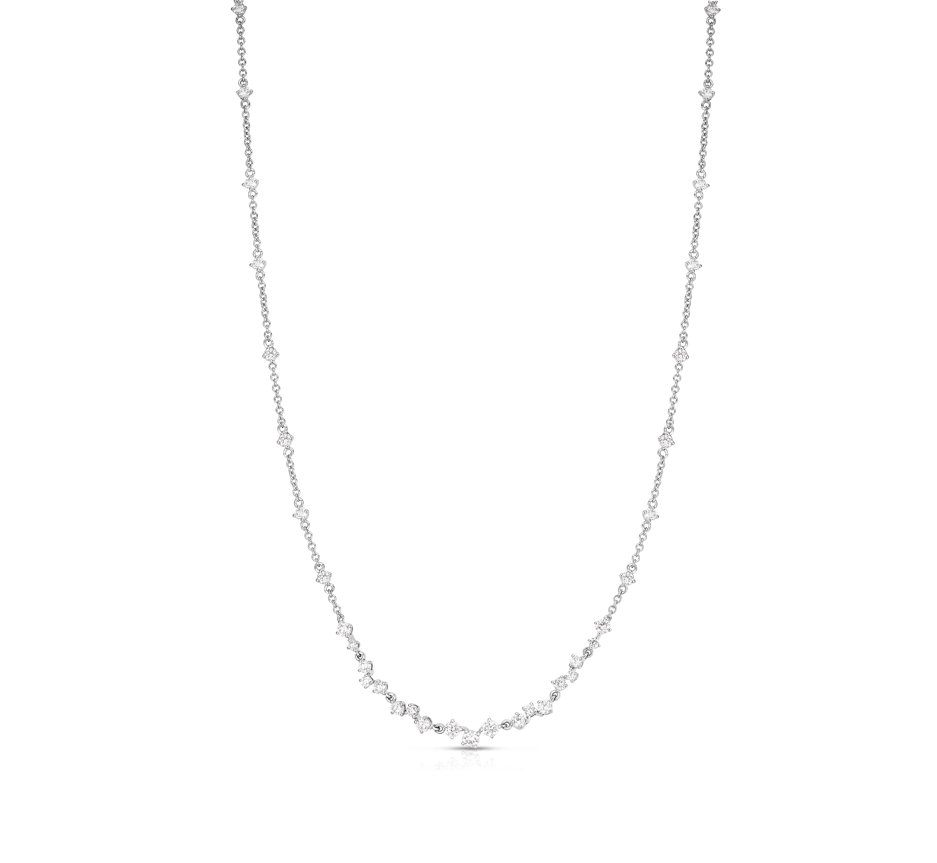 Sabel Collection White Gold Scattered Diamond Necklace