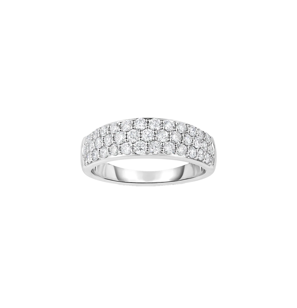 Sabel Collection White Gold Triple Row Diamond Band