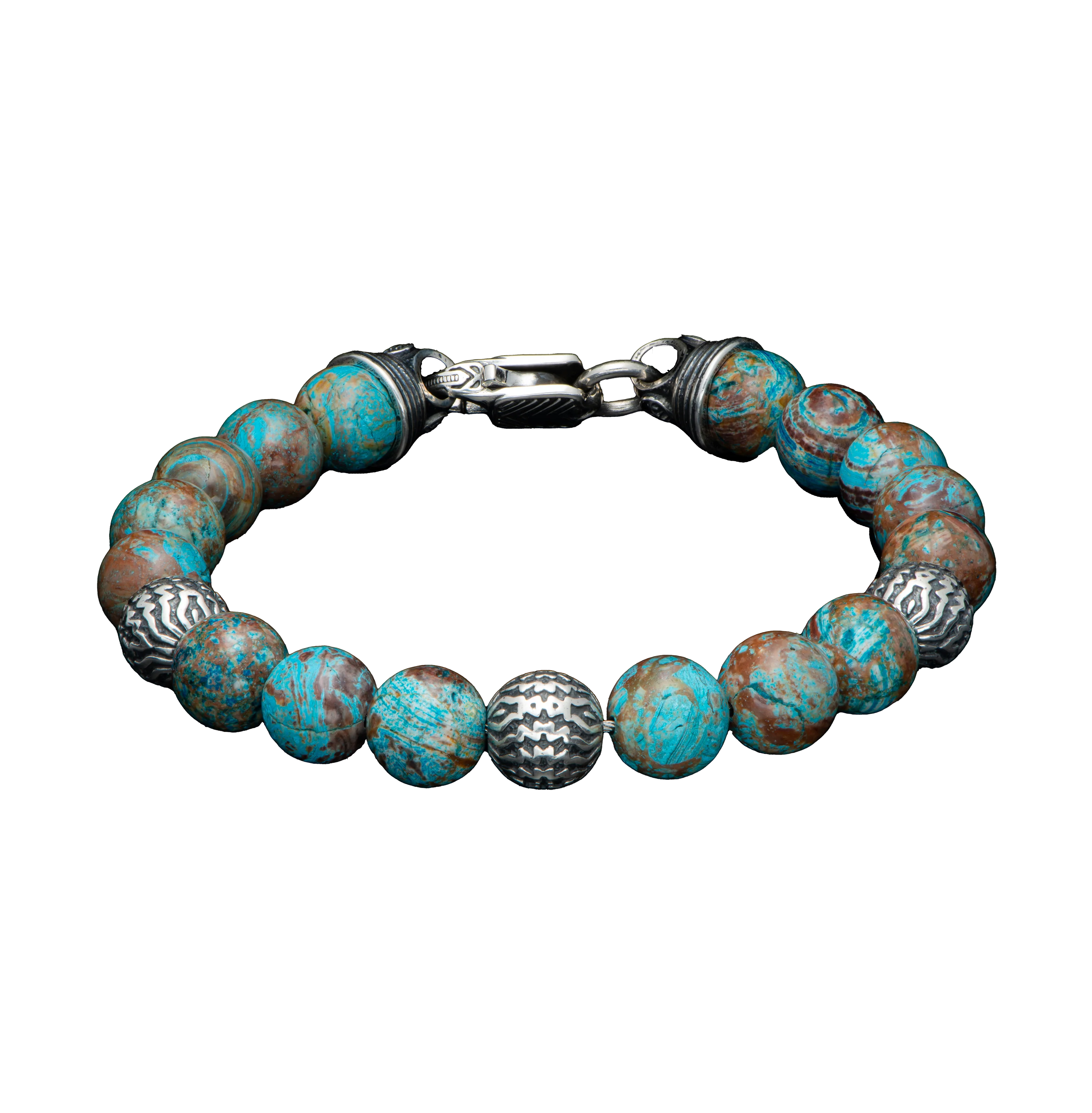 William Henry Seaside Blue Lace Agate Beaded Bracelet