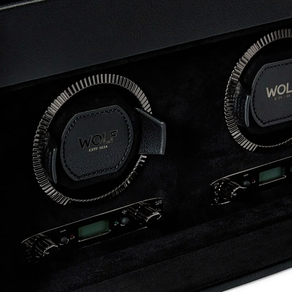 WOLF British Racing Double Watch Winder with Storage in Black - Image 6
