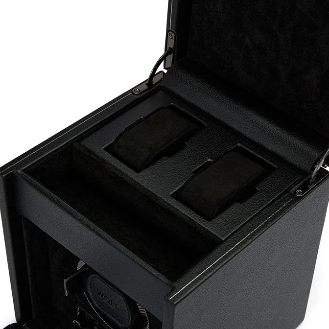 WOLF British Racing Single Watch Winder with Storage in Black - Image 4