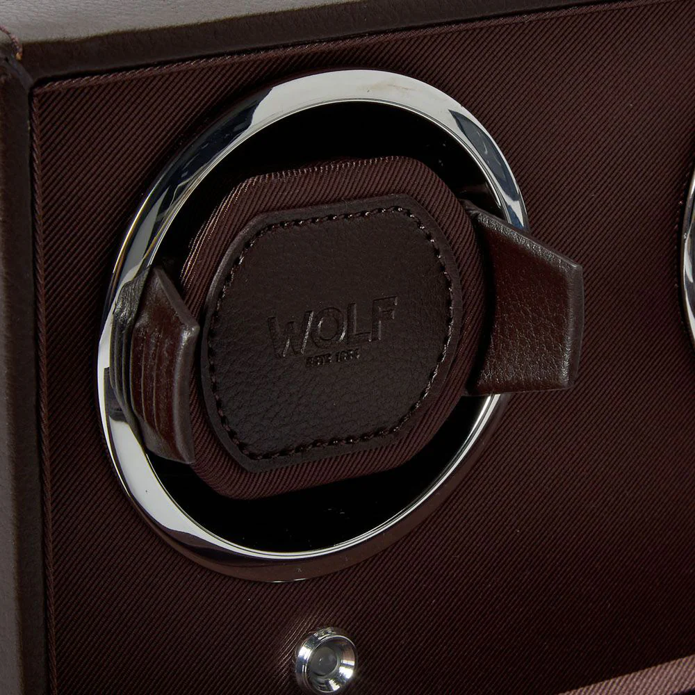 WOLF Cub Double Watch Winder with Cover in Brown - Image 4