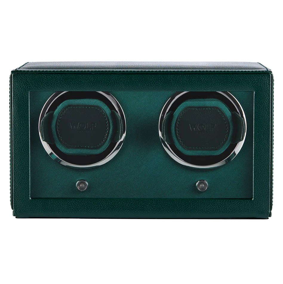 WOLF Cub Double Watch Winder with Cover in Green