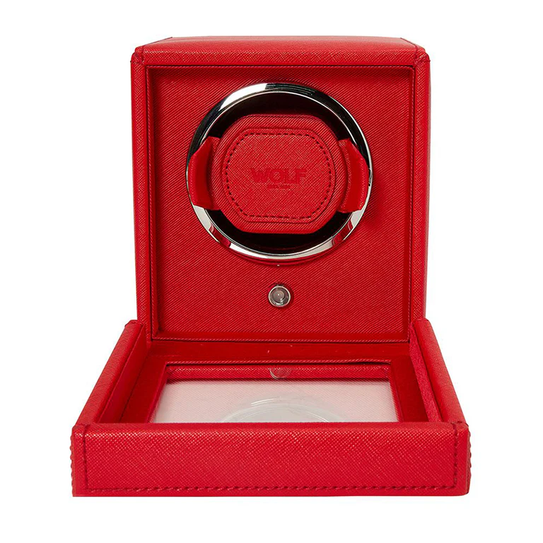 WOLF Cub Single Watch Winder with Cover in Tutti Frutti Red - Image 3