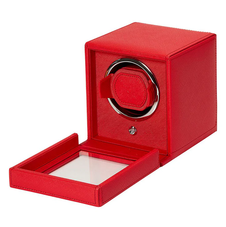 WOLF Cub Single Watch Winder with Cover in Tutti Frutti Red - Image 4