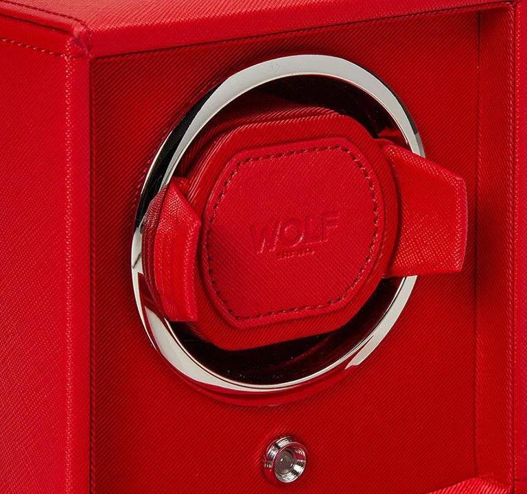 WOLF Cub Single Watch Winder with Cover in Tutti Frutti Red - Image 5