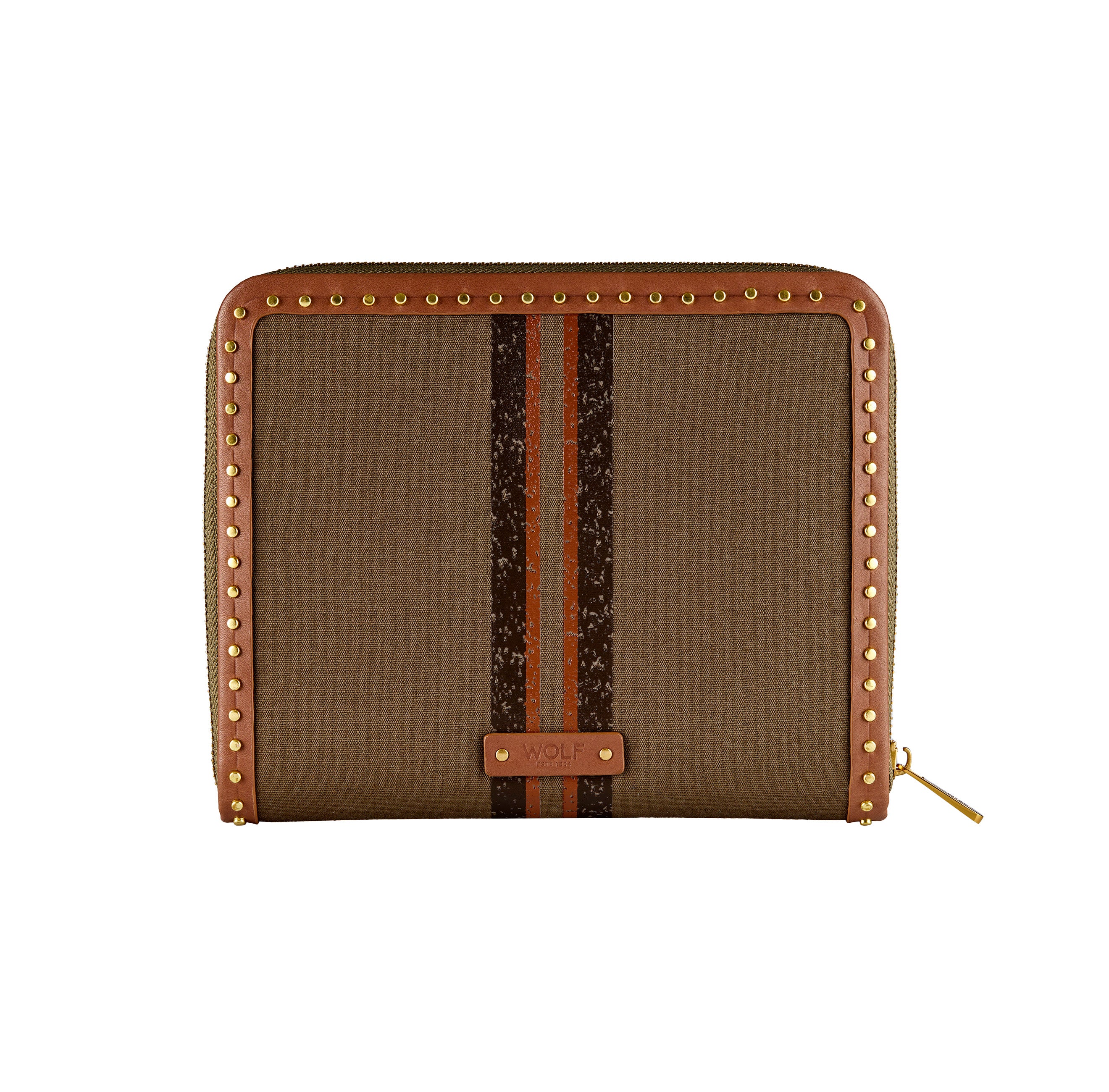 WOLF Ida Travel Zip Jewelry Portfolio in Khaki