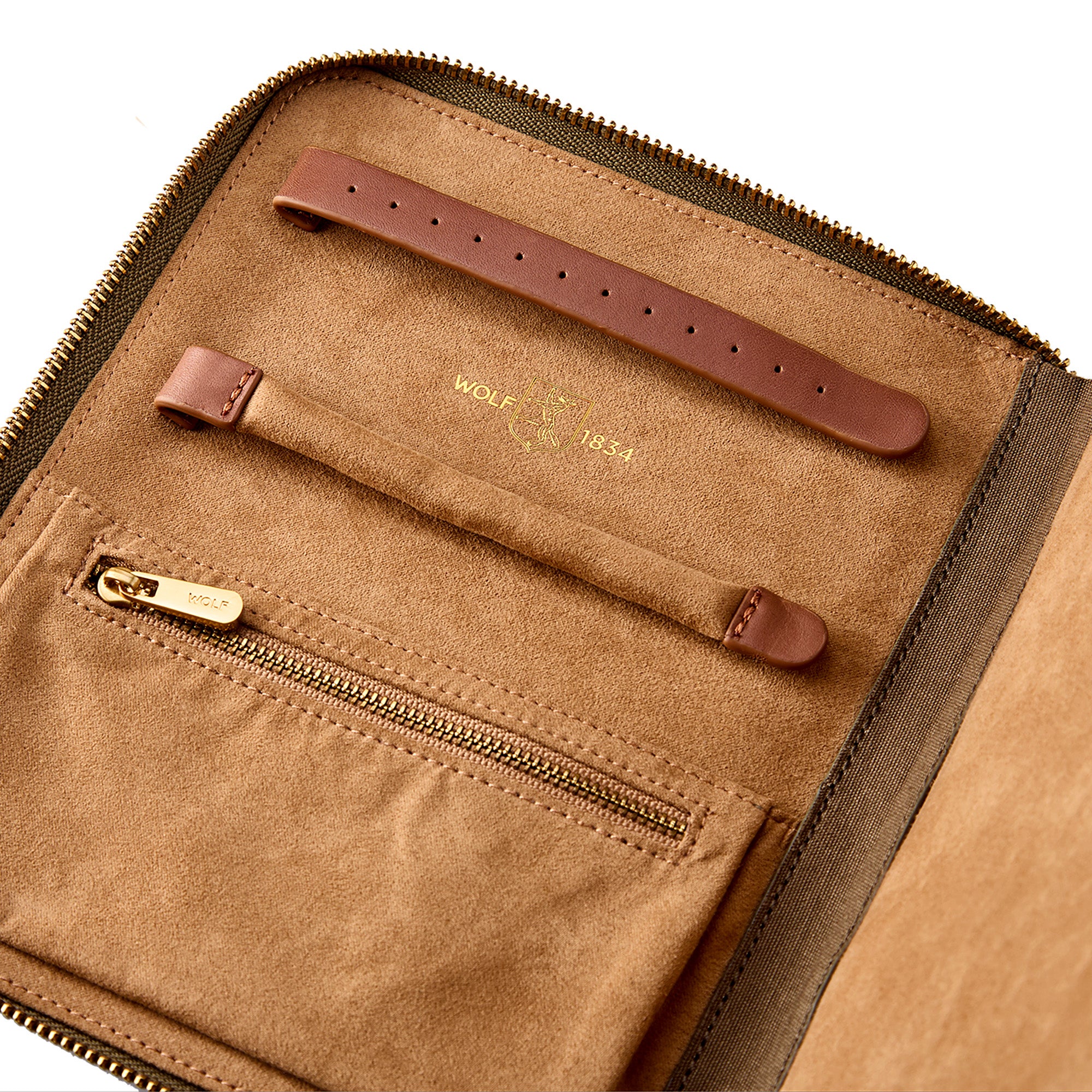 WOLF Ida Travel Zip Jewelry Portfolio in Khaki - Image 4