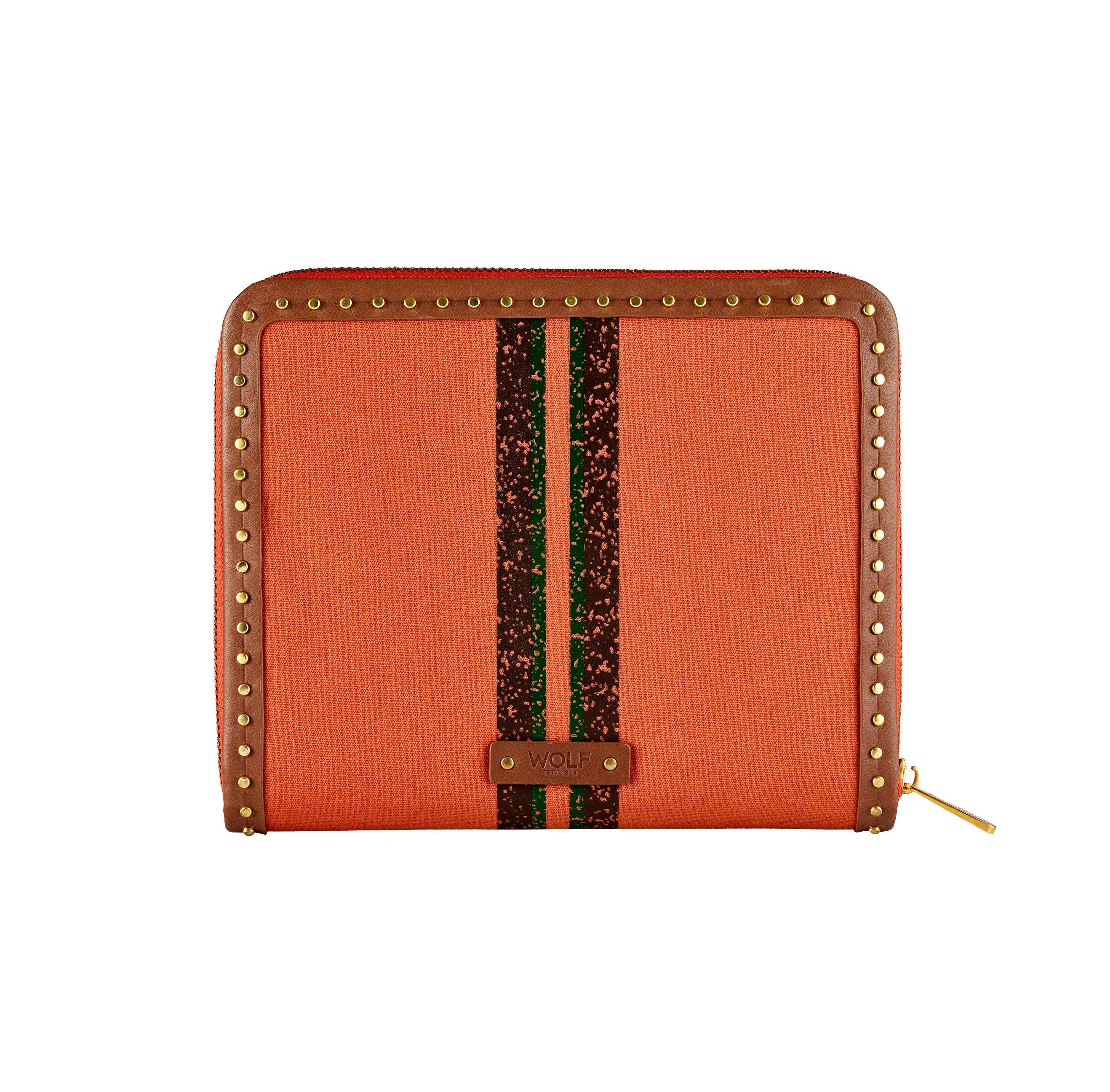 WOLF Ida Travel Zip Jewelry Portfolio in Orange