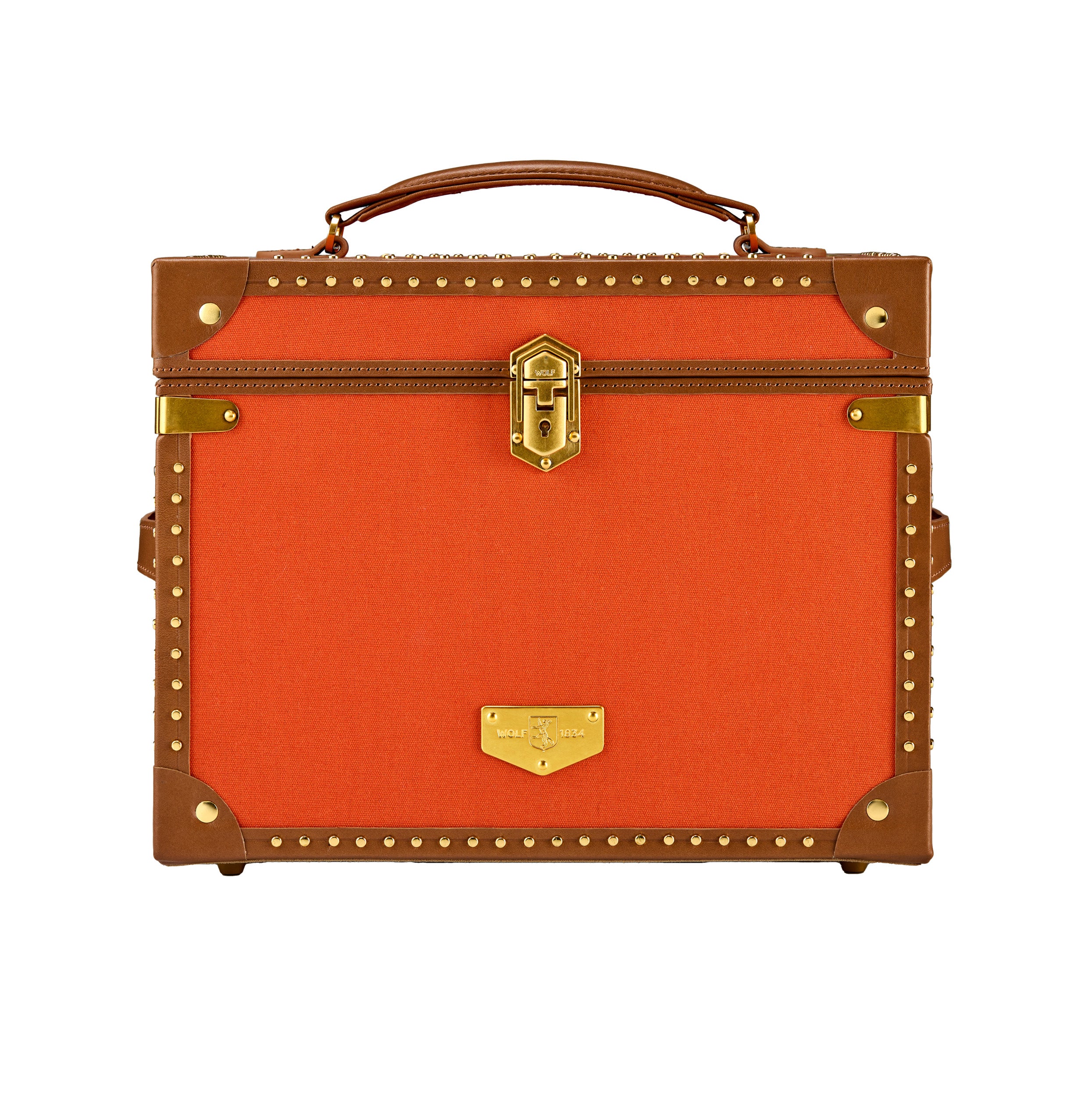 WOLF Ida Trunk Jewelry Box in Orange