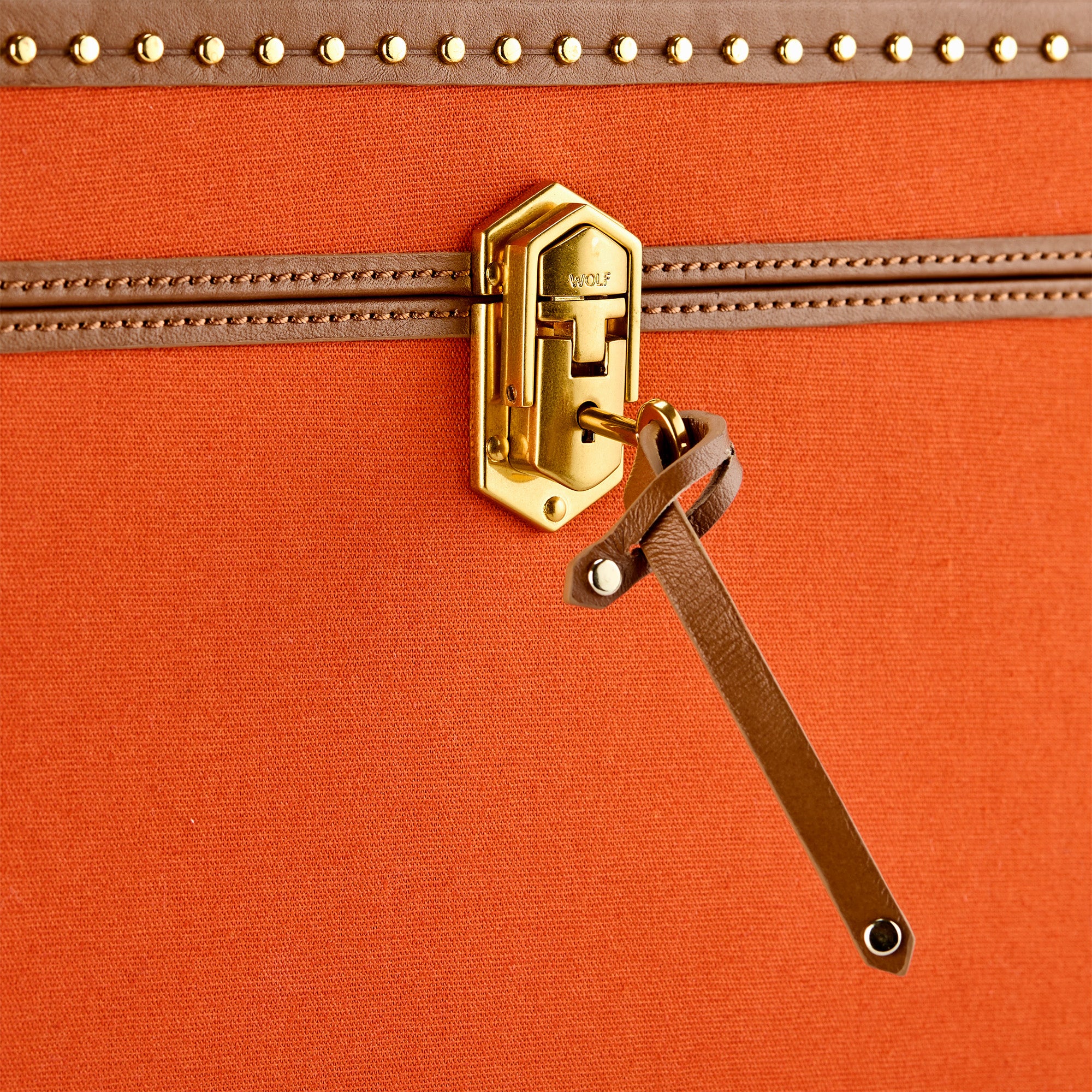 WOLF Ida Trunk Jewelry Box in Orange - Image 7