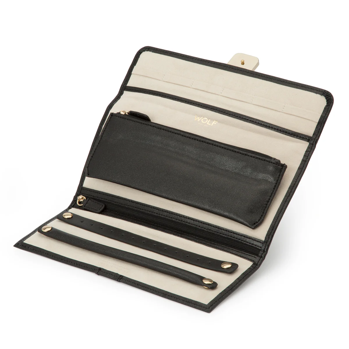 WOLF Leather Jewelry Roll in Black Anthracite - Image 3
