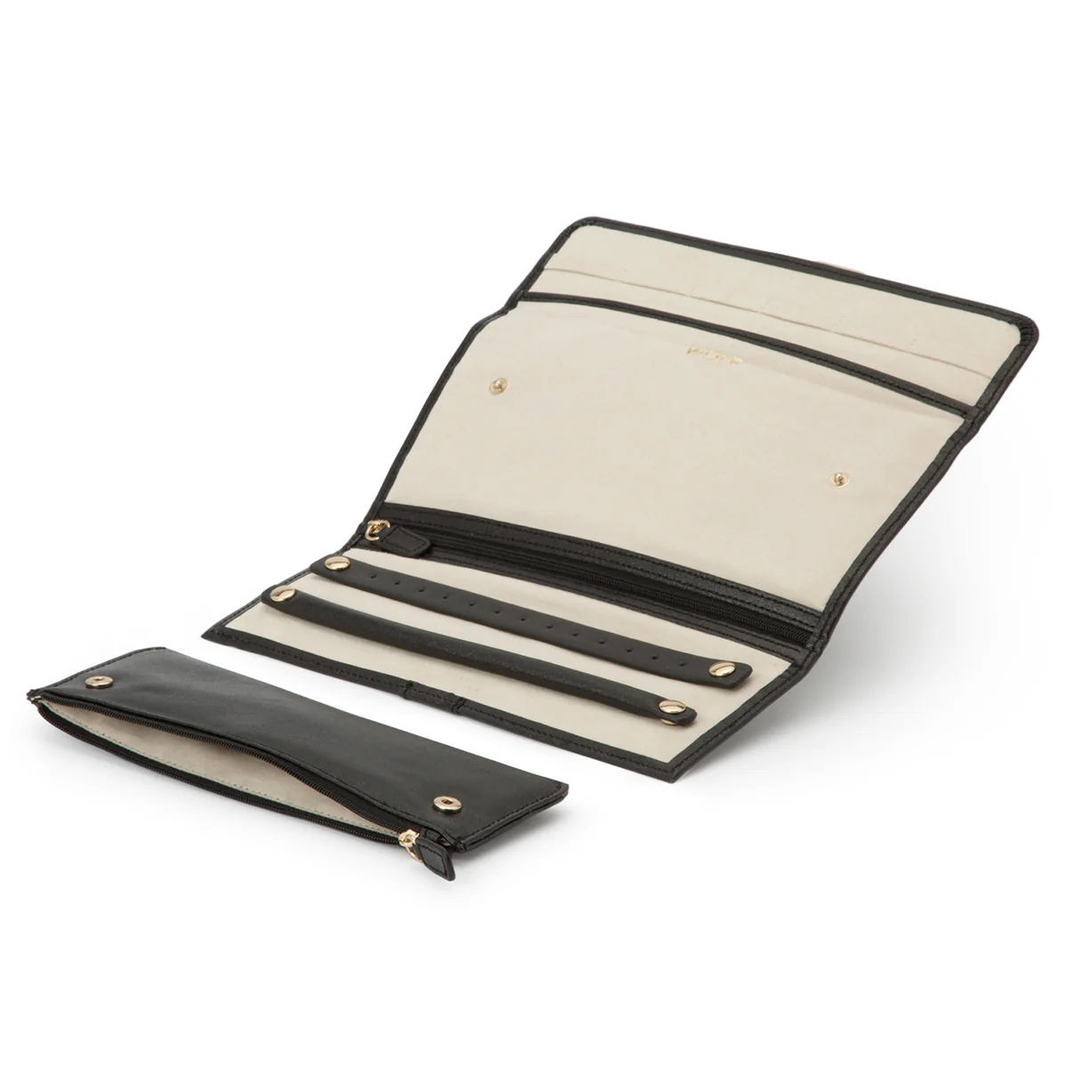 WOLF Leather Jewelry Roll in Black Anthracite - Image 4