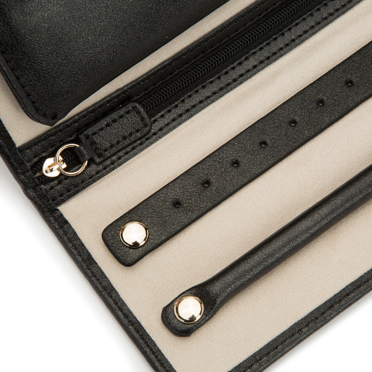 WOLF Leather Jewelry Roll in Black Anthracite - Image 5