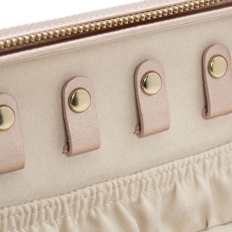 WOLF Leather Jewelry Zip Case in Rose Gold - Image 5