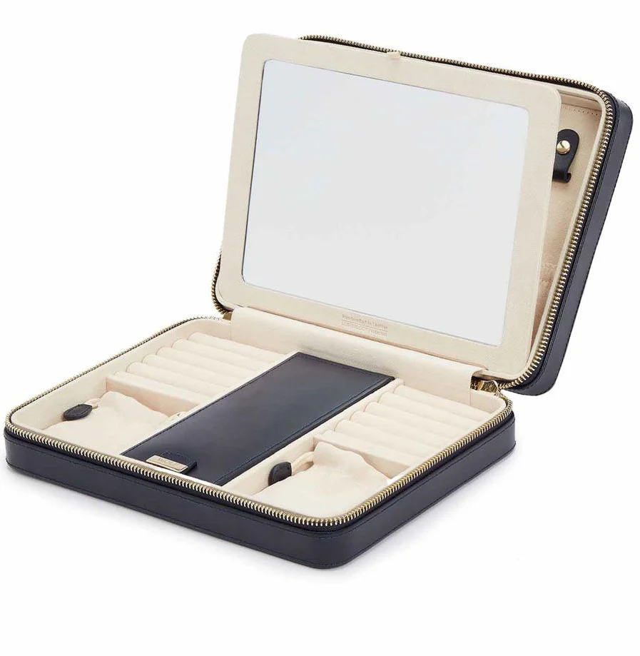 WOLF Maria Large Zip Case in Navy - Image 4
