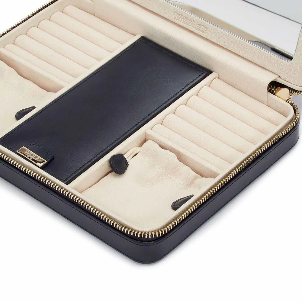 WOLF Maria Large Zip Case in Navy - Image 5
