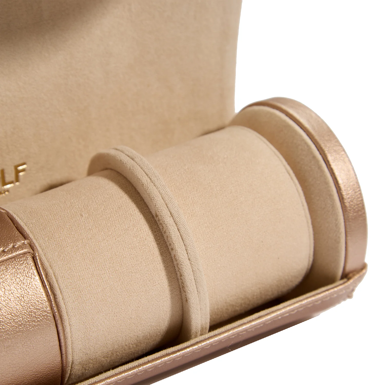 WOLF Palermo Double Watch Roll with Jewelry Pouch in Rose Gold - Image 5