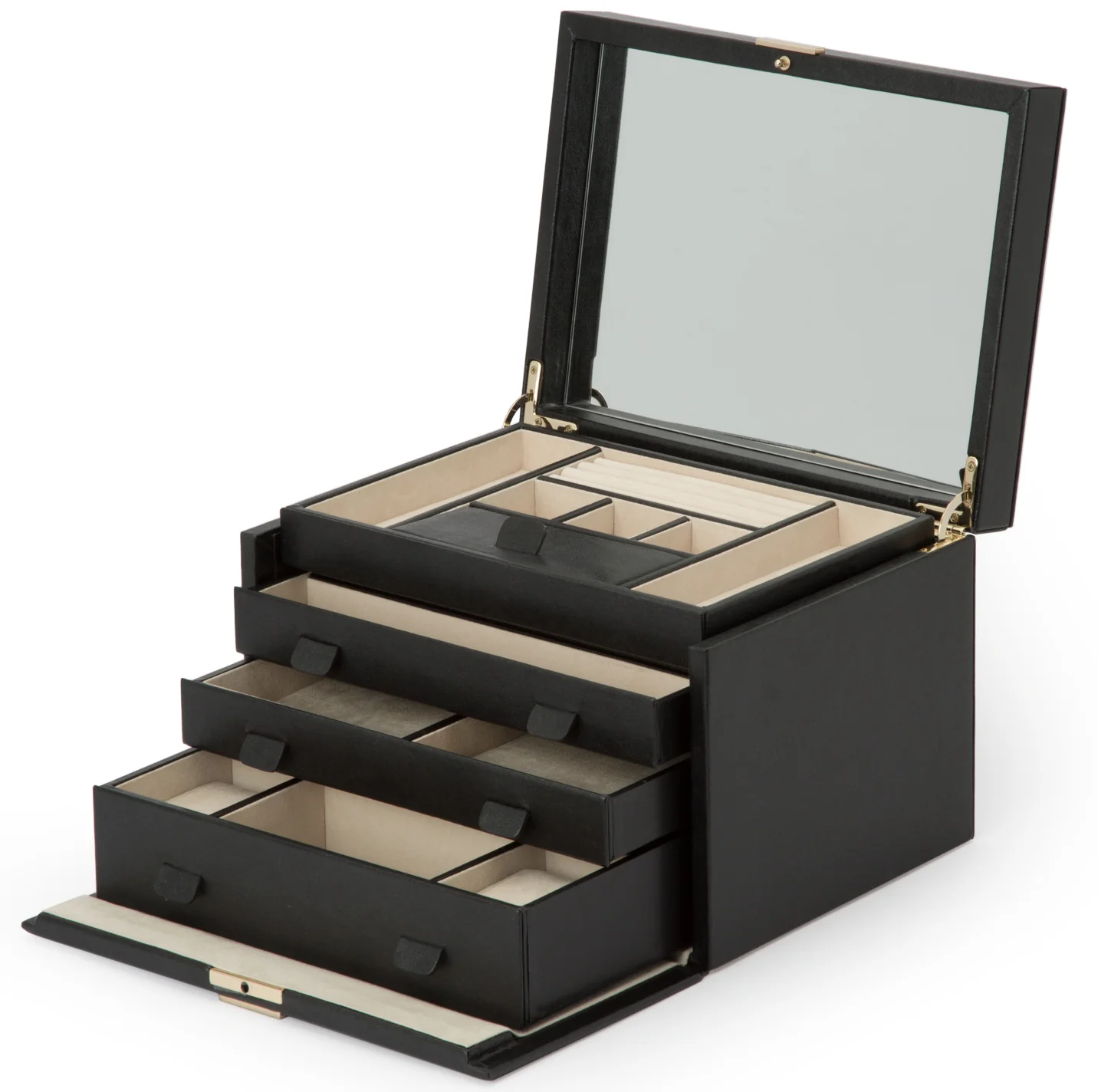 WOLF Palermo Large Jewelry Box in Black - Image 3