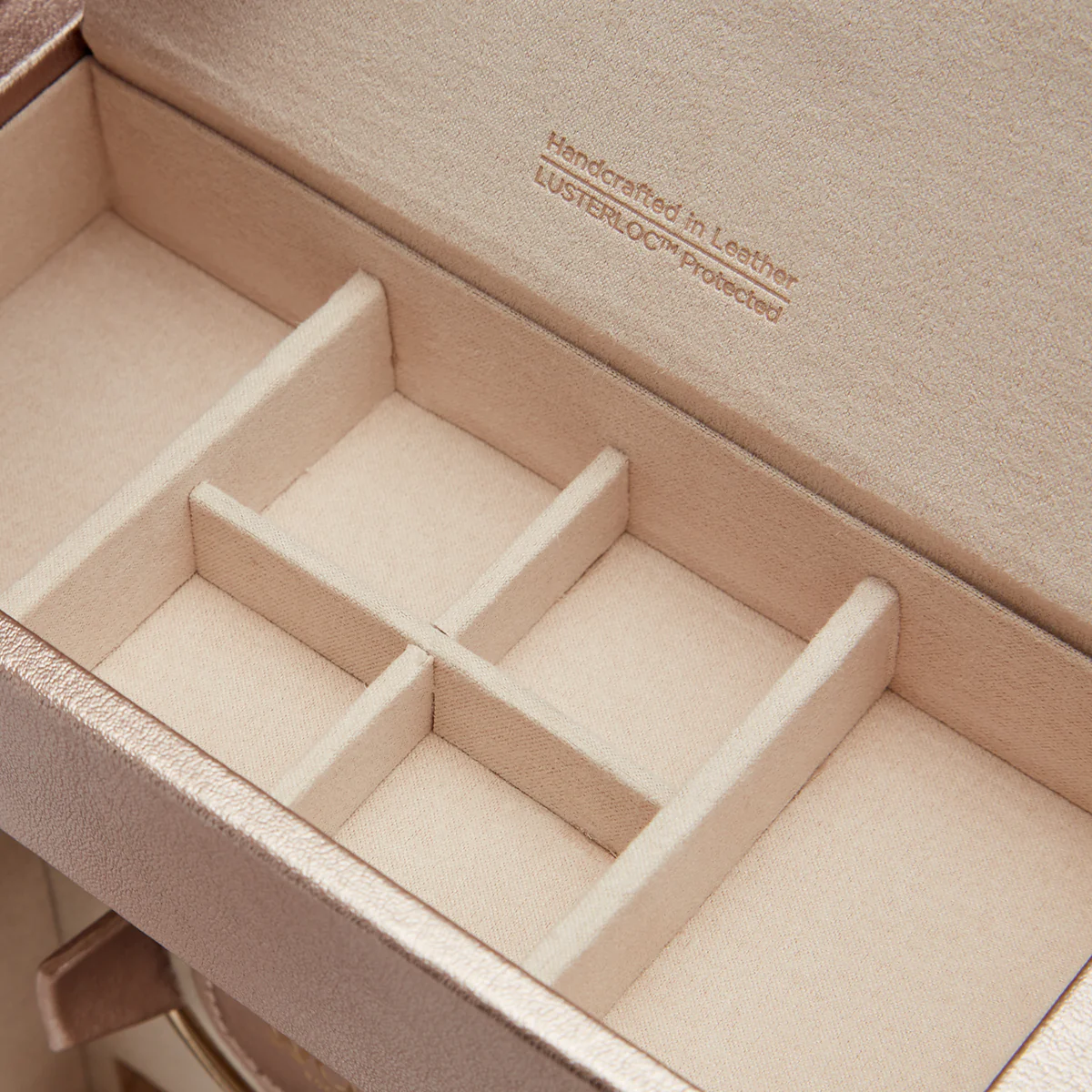 WOLF Palermo Single Watch Winder with Jewelry Storage in Rose Gold - Image 7