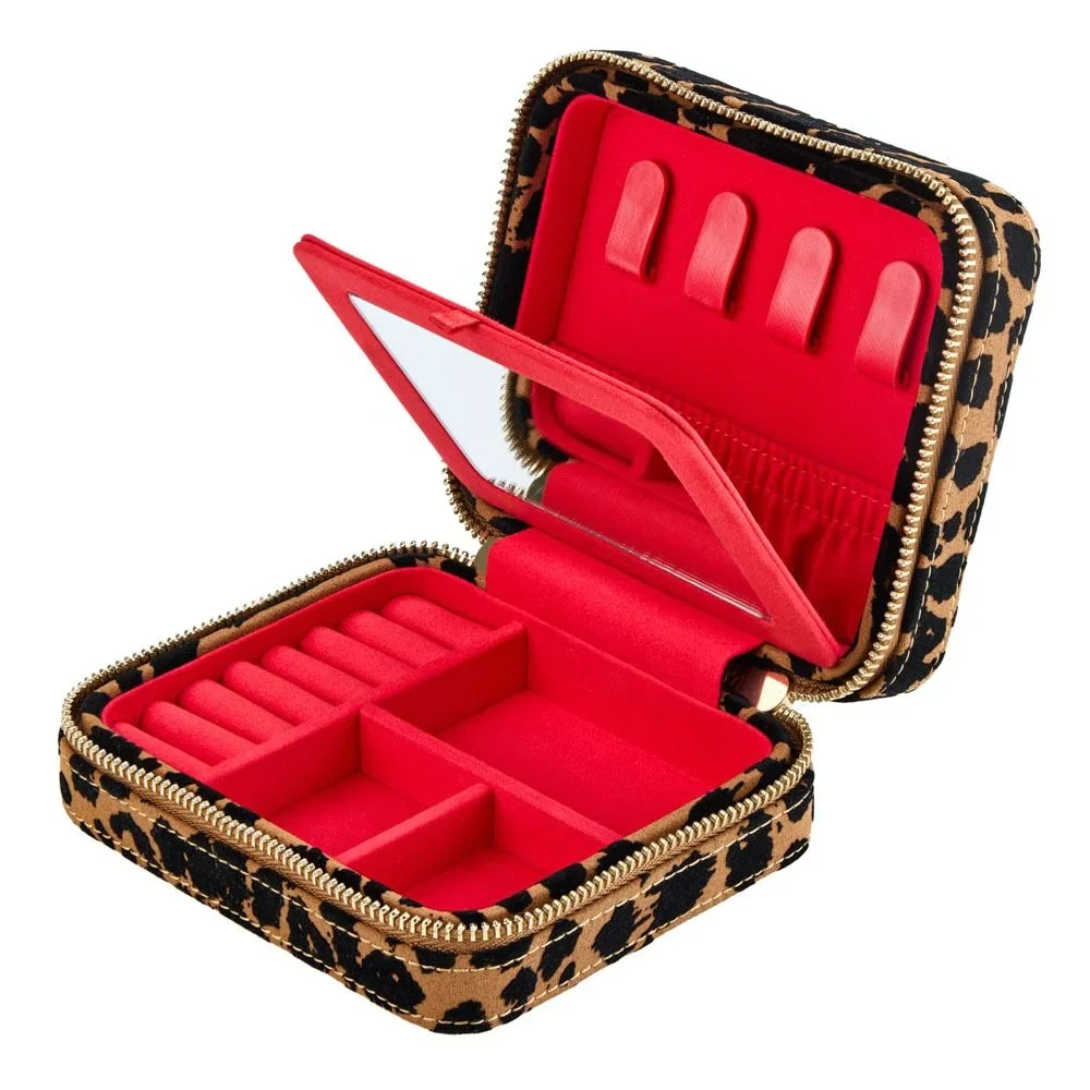 WOLF Savanna Jewelry Zip Case in Leopard Print - Image 5
