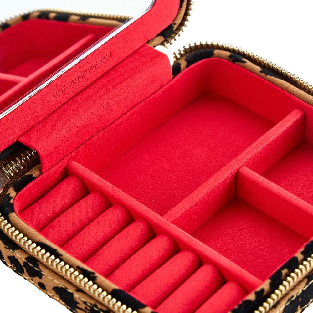 WOLF Savanna Jewelry Zip Case in Leopard Print - Image 6