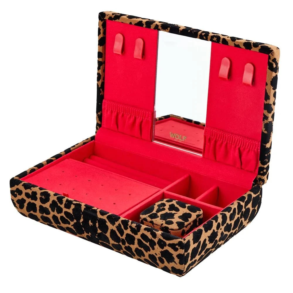 WOLF Savanna Medium Jewelry Box in Leopard Print - Image 3