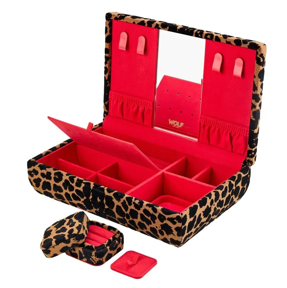 WOLF Savanna Medium Jewelry Box in Leopard Print - Image 4