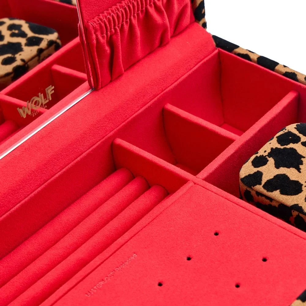 WOLF Savanna Medium Jewelry Box in Leopard Print - Image 5
