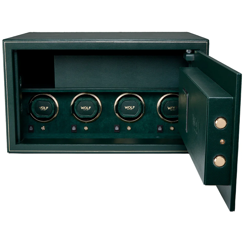 WOLF The Den 4 Piece Watch Winder Safe in Green - Image 3