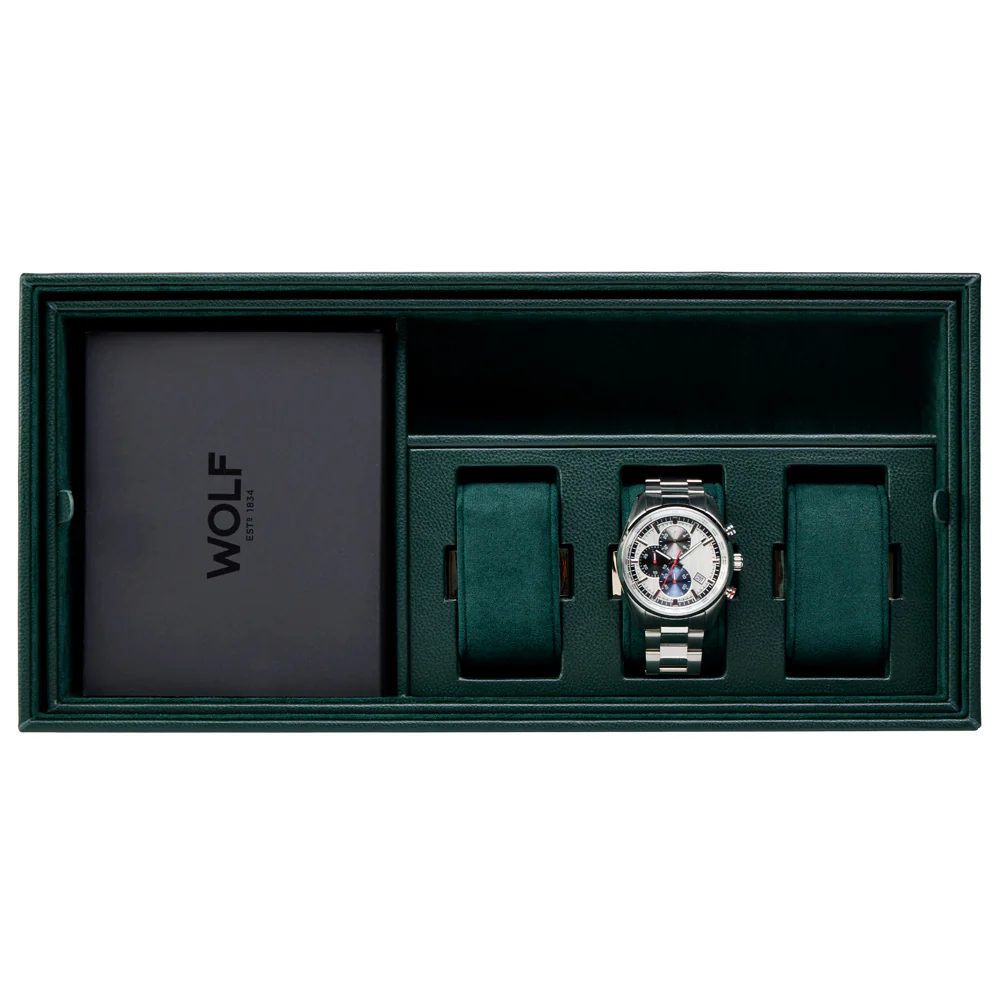 WOLF The Den 4 Piece Watch Winder Safe in Green - Image 4
