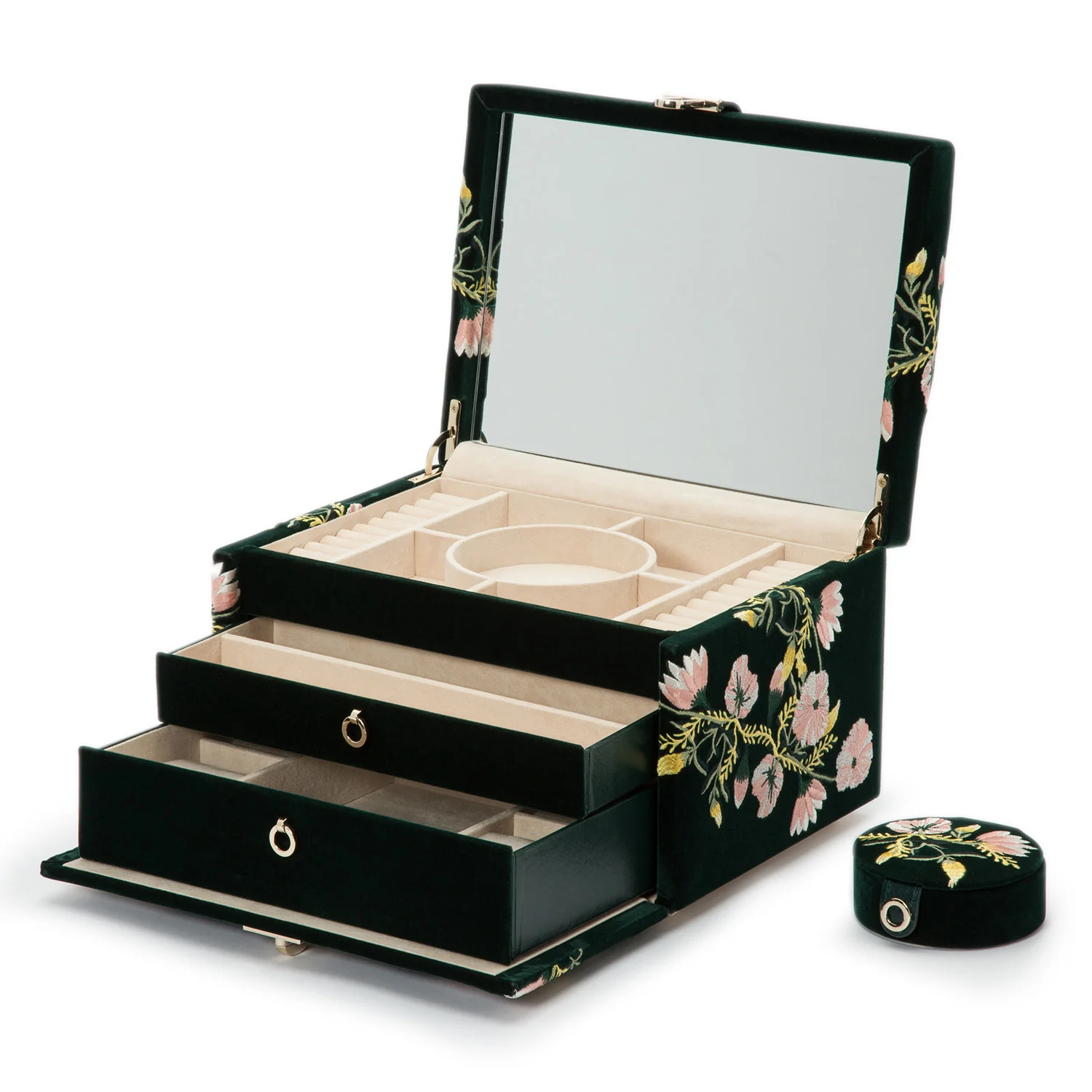 WOLF Zoe Medium Jewelry Box in Forest Green - Image 4