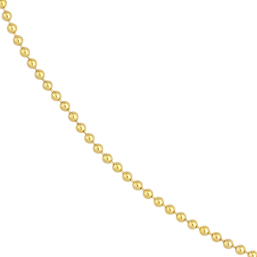 Sabel Collection Yellow Gold 2mm Beaded Chain - Image 3