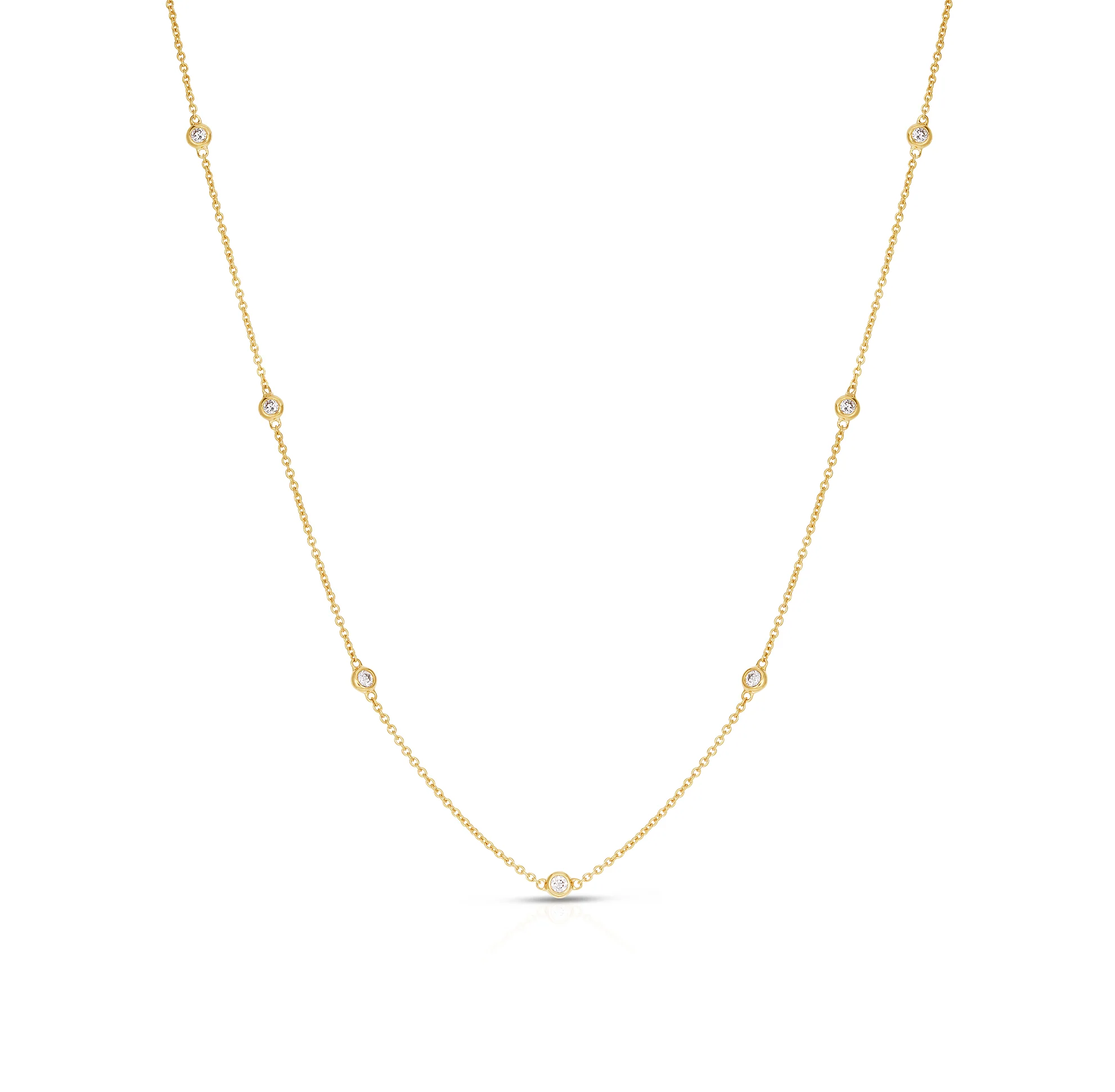 Sabel Collection Yellow Gold 9 Station Diamond Necklace