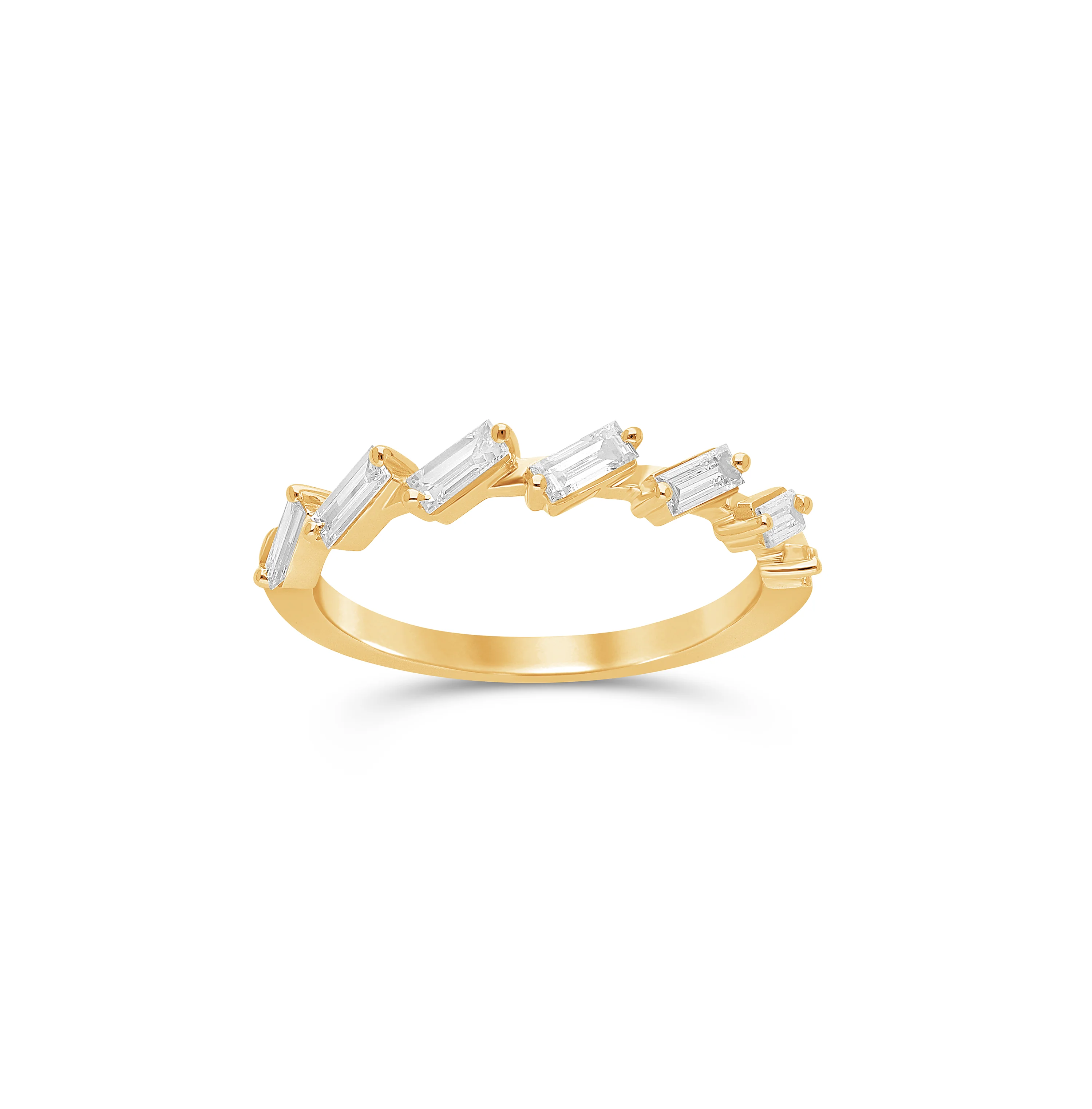 Sabel Collection Yellow Gold Baguette Diamond Stacking Ring