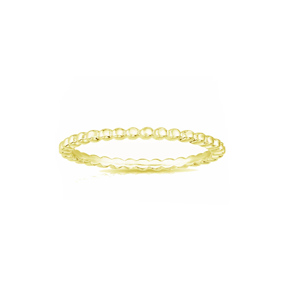 Sabel Collection Yellow Gold Beaded Stacking Ring