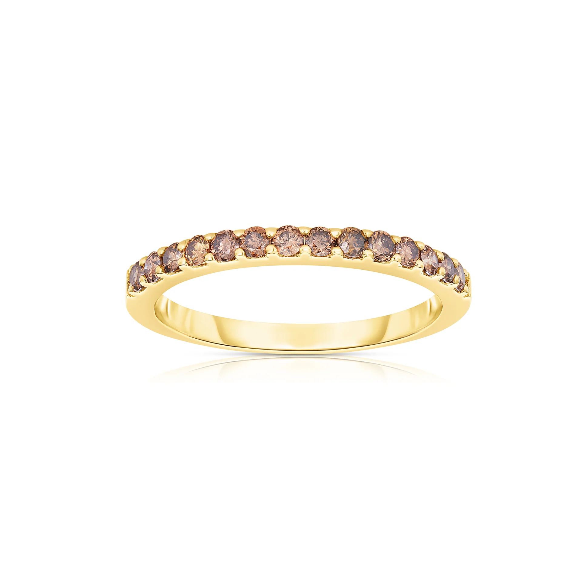 Sabel Collection Yellow Gold Brown Diamond Stacking Ring